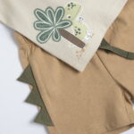 CHICCO Σετ Κοντομάνικη - Σορτσάκι Εκρού - Καφέ