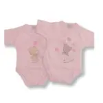 ELLEPI Ροζ 2 Φανελάκια Για Νεογέννητα , Βαμβακερά