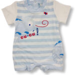 ELLEPI Γαλάζιο - Άσπρο Κοντομάνικα Φορμακια Ριγέ