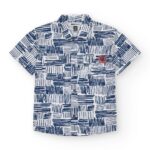 NATH Άσπρο - Μπλε Κοντομάνικο Πουκάμισο