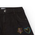 ΝΑΤΗ Μαύρο Σορτσάκι Τζιν Με Σχέδια Στρας