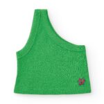 ΝΑΤΗ Πράσινο Αμάνικη Μπλούζα Με Τον Έναν Ώμο Έξω