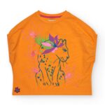 NATH Πορτοκαλί Κοντομάνικη Μπλούζα Με Στάμπα