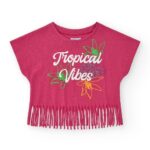 NATH Φούξια- Ροζ Σετ Κοντομάνικη Μπλούζα Με Κρόσια-Σορτσάκι