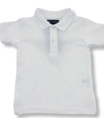 U.S. GRAND POLO EQUIPMENT & APPAREL Άσπρο Κοντομάνικη Μπλούζα με Γιακά Βαμβακερή