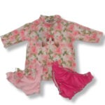 TORTUE Ροζ - Φούξια Μαγιό Σετ Αδιάβροχη Μπλουζα - 2 Σλιπ