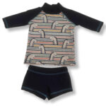 TORTUE Μπλε Σκούρο - Χρωματιστό Μαγιό Σετ Αδιάβροχη Μπλουζα - Μποξεράκι