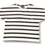 U.S. GRAND POLO EQUIPMENT & APPAREL Άσπρο - Μαύρο Κοντομάνικη Μπλούζα Ριγέ Βαμβακερή