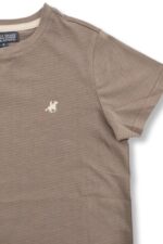 U.S. GRAND POLO EQUIPMENT & APPAREL Καφέ Κοντομάνικη Μπλούζα με Στάμπα πίσω