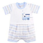 ELLEPI Άσπρο - Γαλάζιο - Γκρι Ολόσωμο Φορμάκι