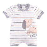 ELLEPI Άσπρο - Καφέ - Γκρι Ολόσωμο Φορμάκι