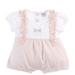 ELLEPI Ροζ - Άσπρο Ολόσωμο Φορμάκι