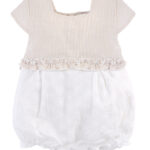 ELLEPI Ροζ - Άσπρο Ολόσωμο Φορμάκι