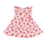 EMC Άσπρο - Πορτοκαλί - Κόκκινο Κοντομάνικο Φόρεμα Με Καρδιές