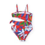 NATH Πολύχρωμο Ολόσωμο Μαγιό Ραντάκι Με Άνοιγμα Στο Πλάι